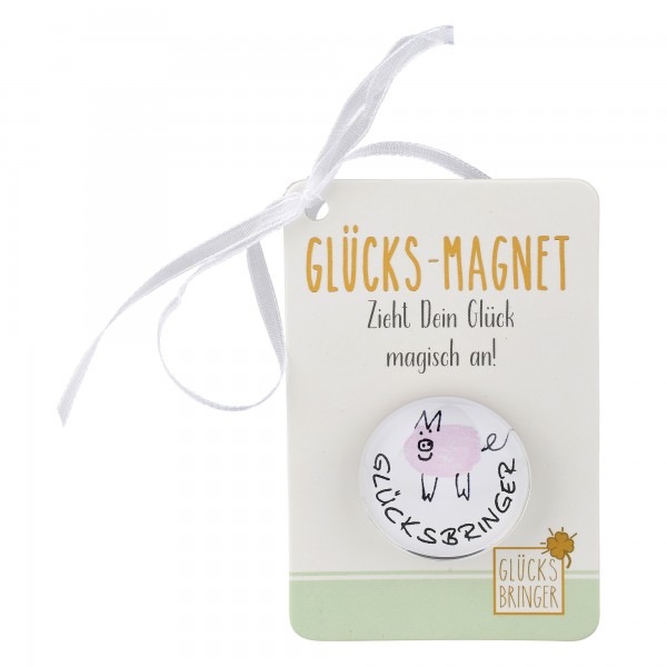 Glücksmagnet aus Glas, Schwein (6 Stück)
