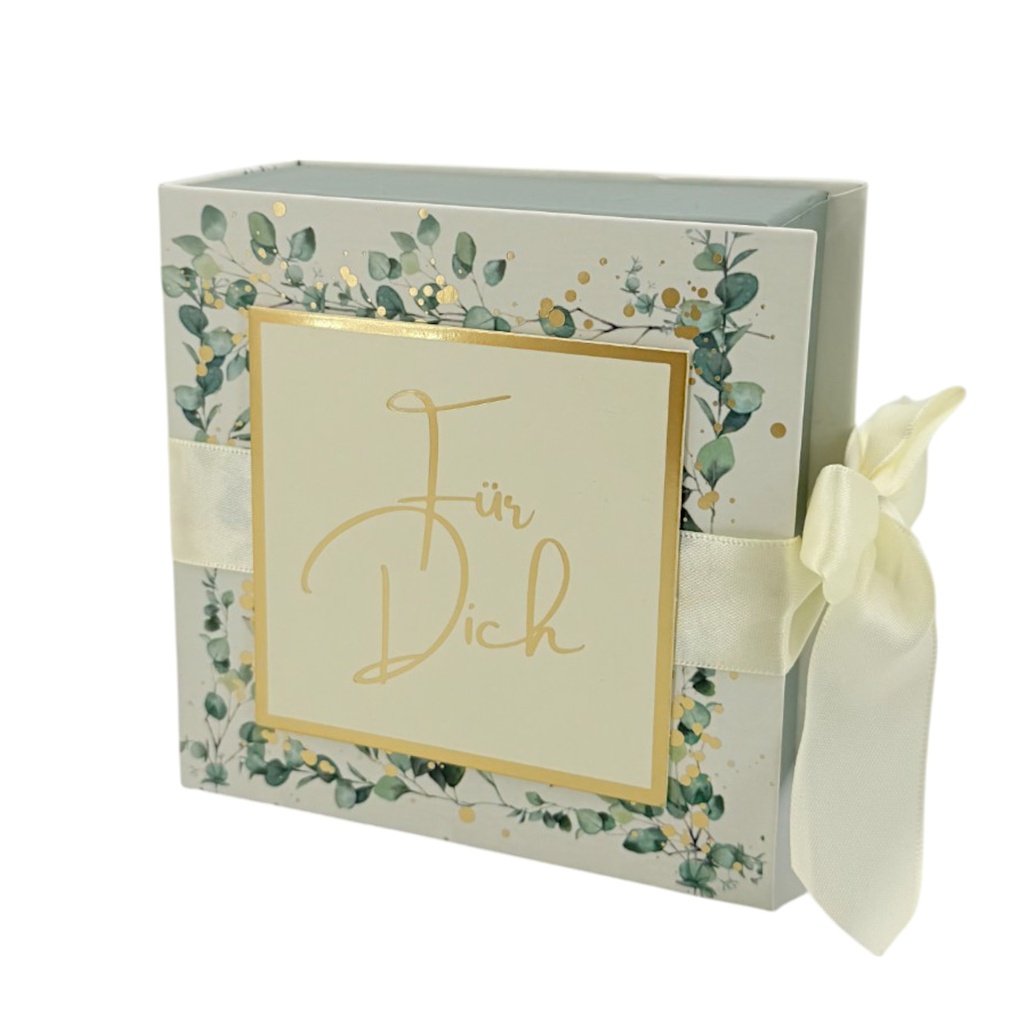 Schleifen-Geschenkschachtel Eukayptus 13 cm (6 Stück)