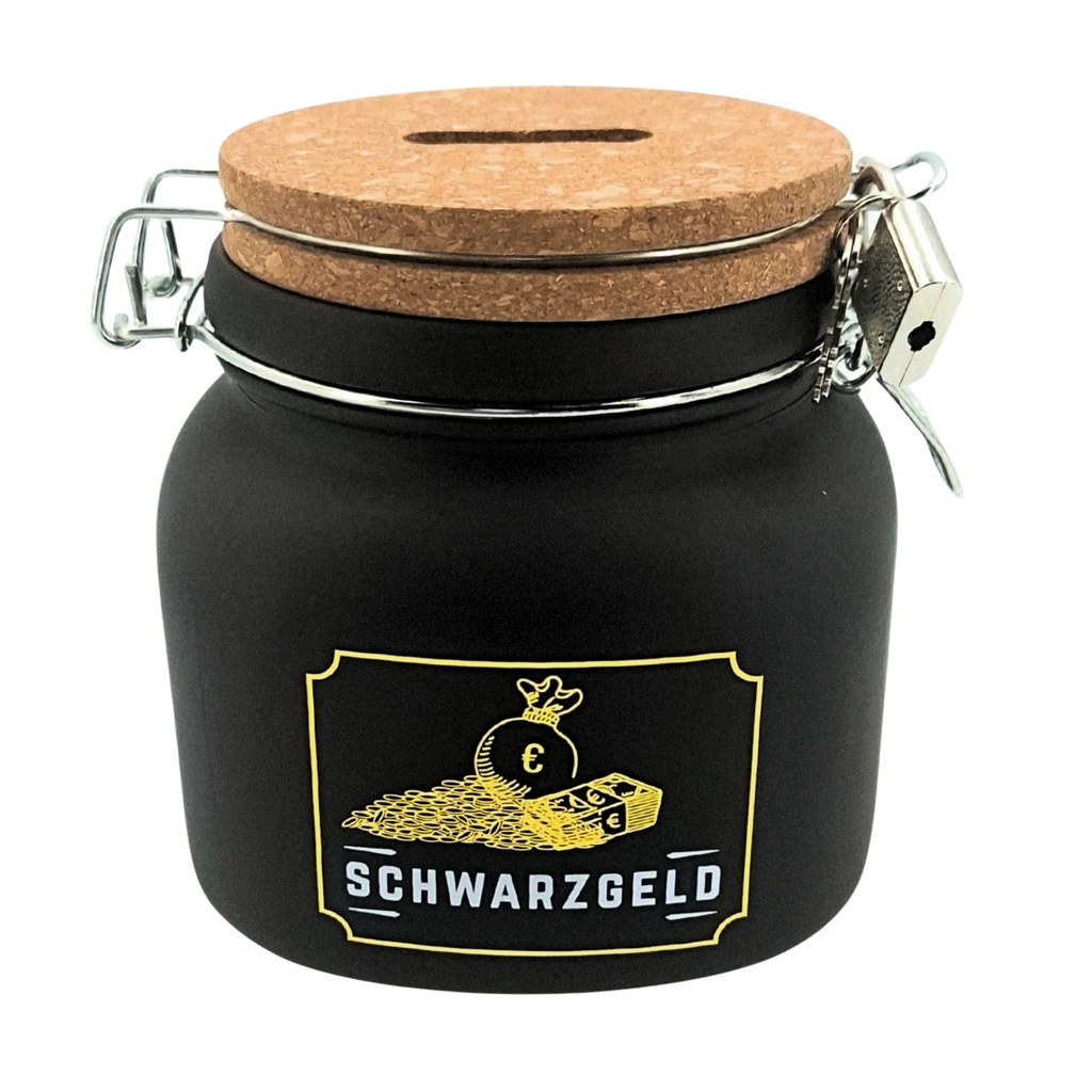 Sparglas Schwarzgeld (6 Stück)