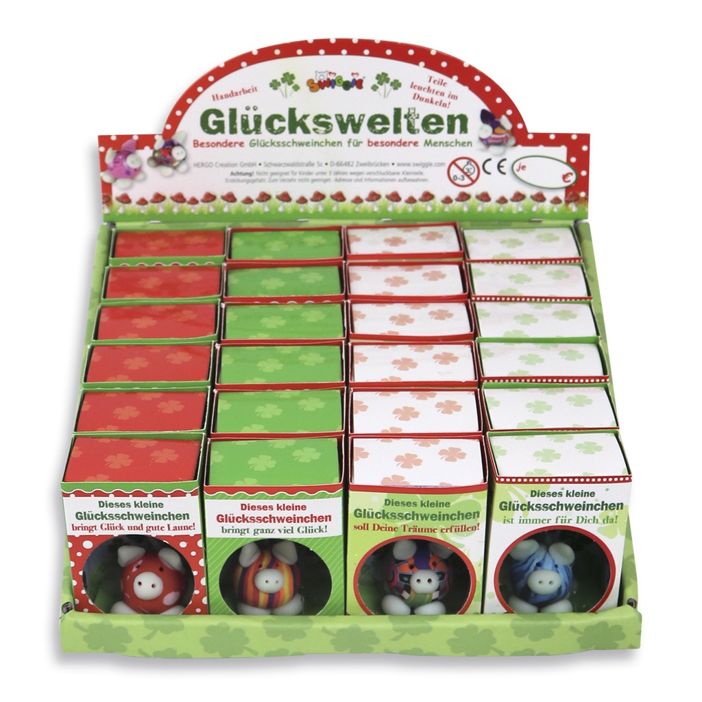 Glückswelten Set Glücksschweinchen, 24 Stück, sortiert