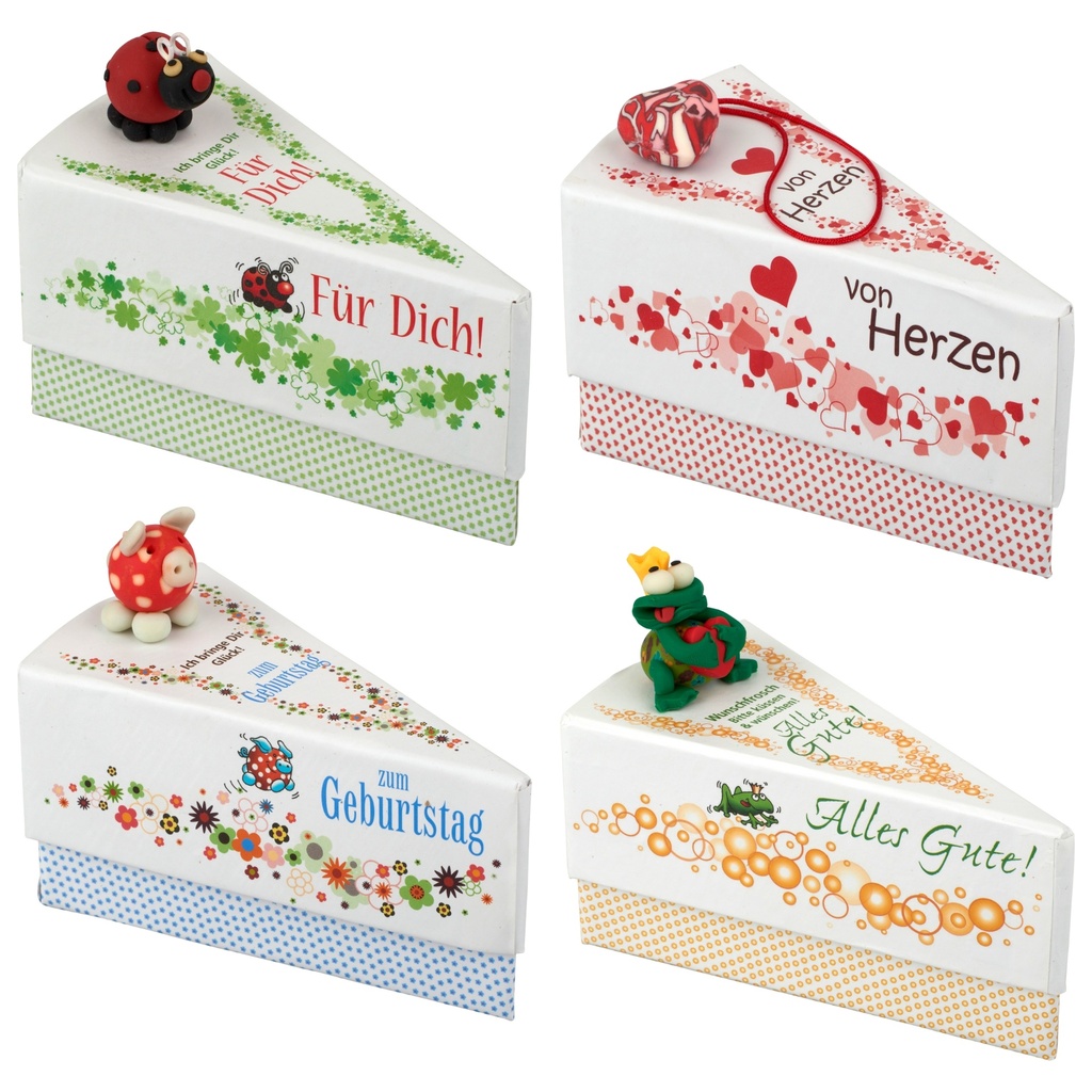 SET Tortenstück-Geschenkschachtel White Edition (12 Stück, 4-fach sortiert)