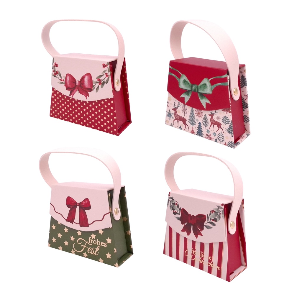 SET Mini-Handtaschen Weihnachten, 4-fach sortiert (12 Stück)