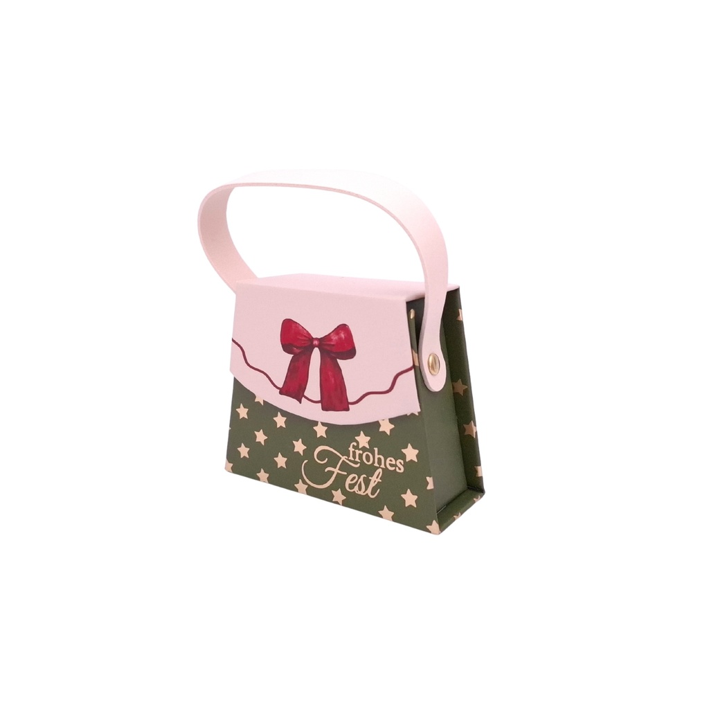 Mini Handtaschen-Geschenkschachtel, Frohes Fest (6 Stück)