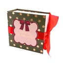 Schleifen-Geschenkschachtel 13 cm, Fröhliche Weihnachten (6 Stück)