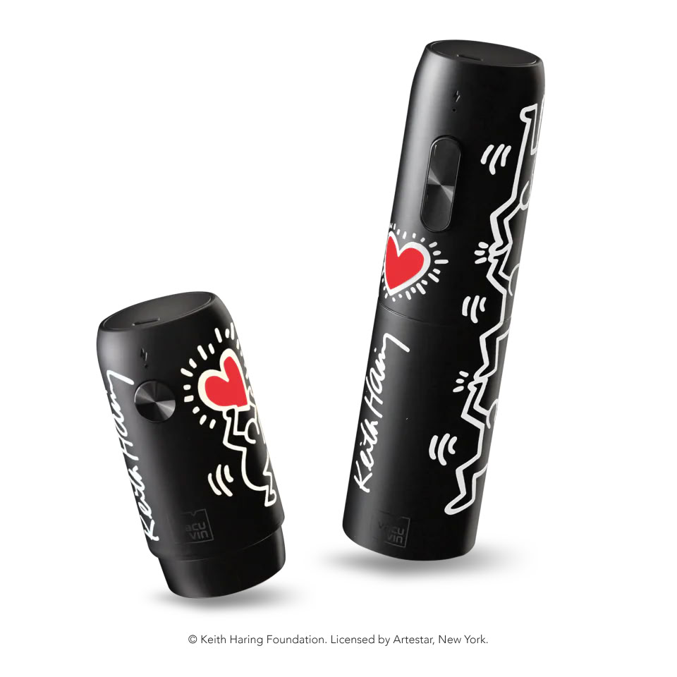 Keith Haring Geschenkset elektrischer Weinöffner und Weinpumpe