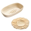 Set Gärkörbchen oval, mit Ähre, 34 x 20,5 x 8 cm, mit Bezug