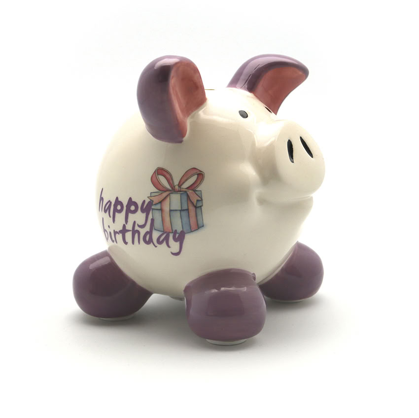 Sparschwein "Happy Birthday" M (3 Stück)