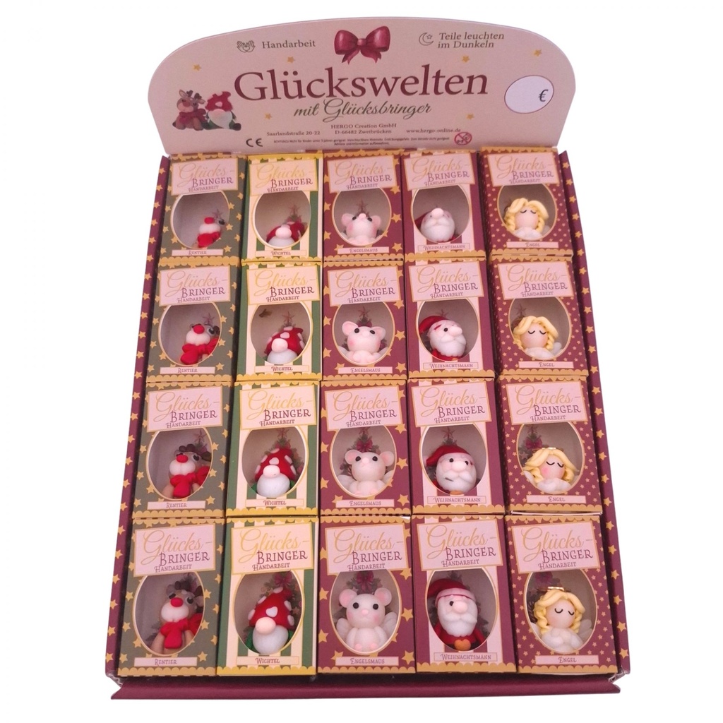 SET Weihnachtsglücksbringer in Schächtelchen, 40 Stk.