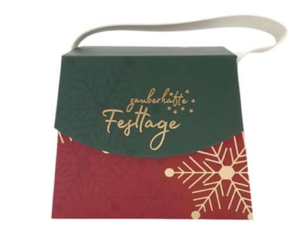 Handtaschen-Geschenkschachtel, zauberhafte Festtage (6 Stück)