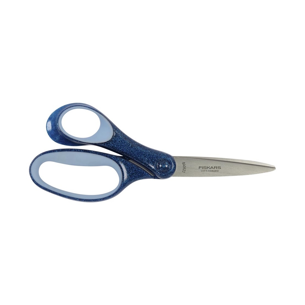 Fiskars Schülerschere, glitzerblau 18 cm, für Linkshänder