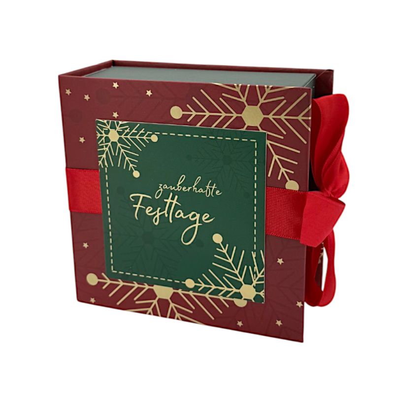 Schleifen-Geschenkschachtel 13 cm, Zauberhafte Festtage (6 Stück)