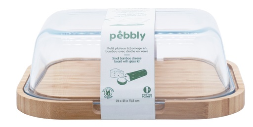 [PBNBA231] Käsebox Bambus M mit Glasdeckel