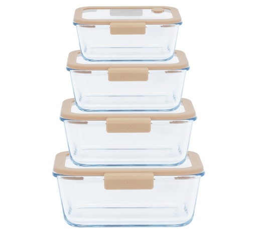 [PBPKV056] Vorratsdosen Set Vakuum 5-teilig Glas