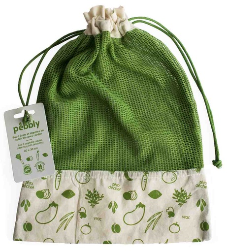 [PBNBA178] Gemüsebeutel aus Biobaumwolle grün