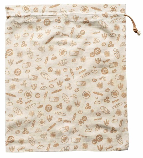 [PBNBA214] Brotbeutel aus Bio-Baumwolle XL  braun 50x45 cm