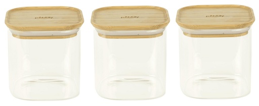 [PBPKV015] Vorratsdosen 3er-Set quadr. 0,8L