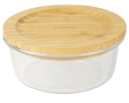 [PBPKV017] Glasschale rund mit Bambusdeckel