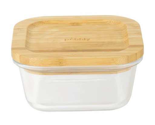 [PBPKV016] Frischhaltedose quadratisch Glas/Bambus 520 ml