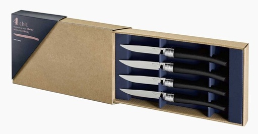 [OP002480] Tafelmesser-Box Chic Ebenholz 4-teilig