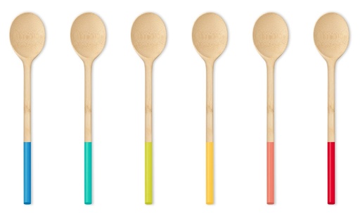 [PBNBA078] Kochlöffel M 30 cm bunt Bambus