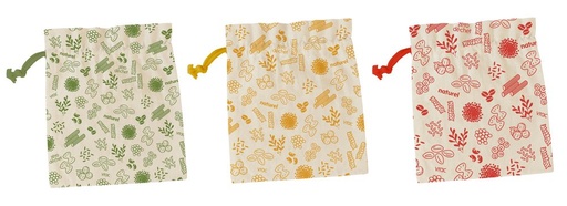 [PBNBA179] Beutelset aus Biobaumwolle 3-teilig 20x25 cm