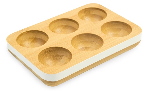 [PBNBA108] Eier Tablett für 6 Eier 17x5x12 cm weiß 