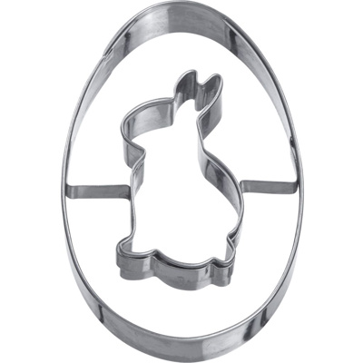 [W-3676] Ausstechform »Osterei mit Hase«, 8 cm