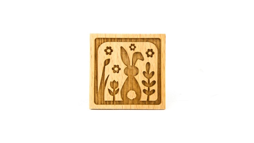 [FR055326] Stempel Hase & Blumen quadratisch