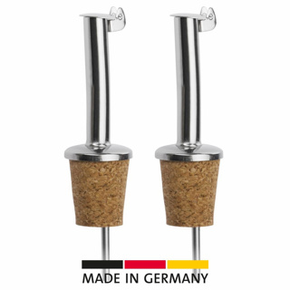 [W-4550] 2 Ausgießer »Inox Standard«, Naturkork, Metallkläppchen