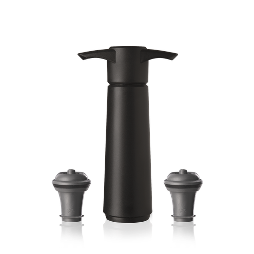 [VV09814606] Weinpumpe schwarz (1 Pumpe, 2 Wein Stopper) Faltschachtel