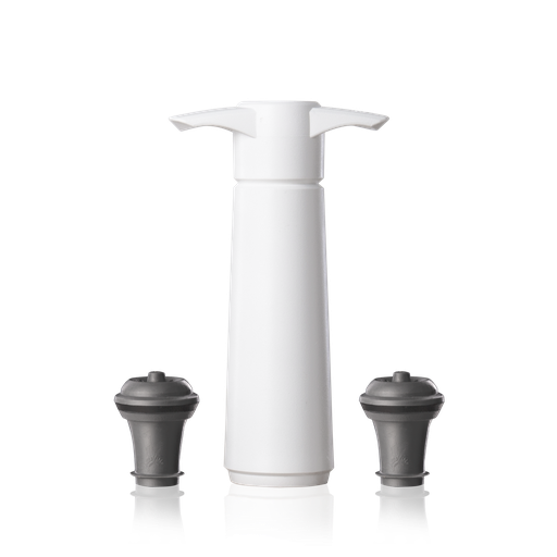 [VV09812606] Weinpumpe weiß (1 Pumpe, 2 Wein Stopper) Faltschachtel