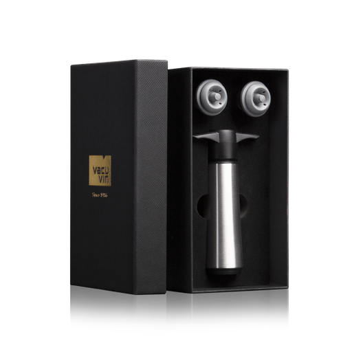 [VV06492616] Weinpumpe Edelstahl in Geschenkbox (1 Pumpe, 2 Stopper) 