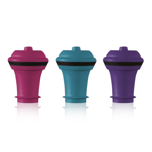 [VV08850606] Vakuum Wein Stopper pink/blau/lila (3 Stück), Faltschachtel
