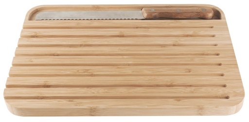 [PBNBA127] Brotschneidbrett & Messer Set Bambus