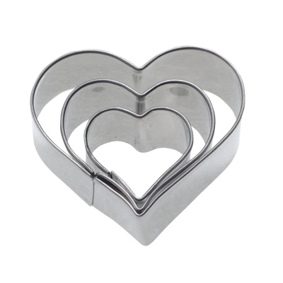 [W-35242291] 3 Terrassen-Ausstechformen »Herz«, 2 cm, 3 cm, 4 cm