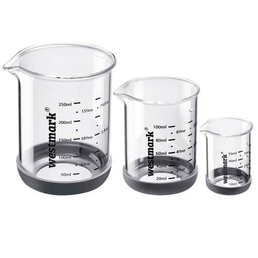 [W-30522260] Messglas-Set, 3tlg., 50, 100, 250 ml