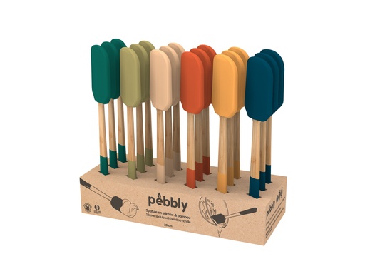 [PBNBA217] Display Bambus/Silikon Teigspachtel 25 cm 18-teilig Cosy