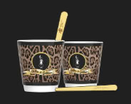 [JESETLEOCP] 2 Espressobecher Dolce & Gabbana Leopard mit Rührstäbchen