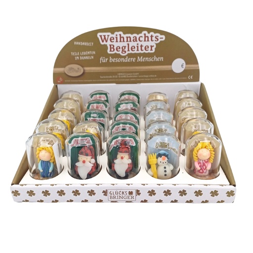 [HG8612] SET Weihnachtsbegleiter im Glas, 25 Stück, sortiert im Display