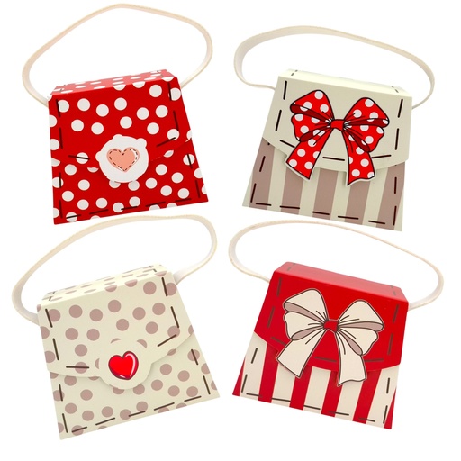 [HG5631] SET Mini Handtaschen-Geschenkschachtel Liebe, 4-fach sortiert (16 Stück)