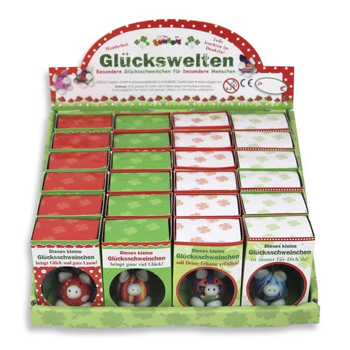 [HG9432] Glückswelten Set Glücksschweinchen, 24 Stück, sortiert