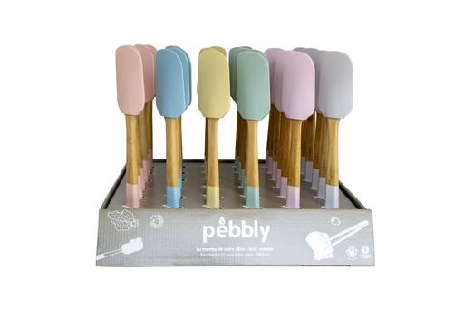 Display Teigspachtel Bambus/Silikon 25 cm 36-teilig