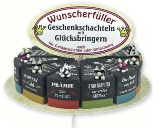 [HG1618] SET Tortenstück-Geschenkschachtel Männer, 4-fach sortiert (24 Stück) inkl. Display