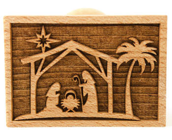 [FR054381] Stempel Weihnachtskrippe rechteckig