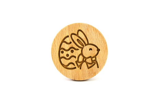 [FR055364] Stempel Osterhase mit Ei rund