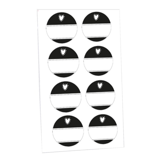 [W-66592270] 24 Haftetiketten für Gläser und Korkdeckel, rund ø 3,5 cm