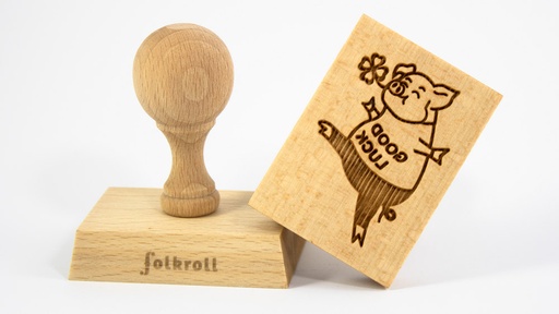 [FR058167] Stempel Viel Glück rechteckig