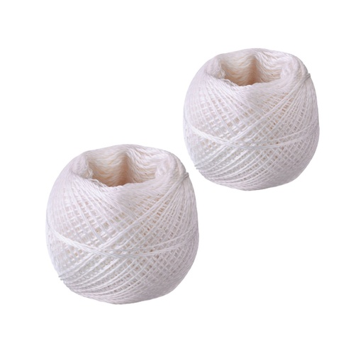 [W-1521] 2 x Küchengarn weiß, Knäuel 60 m